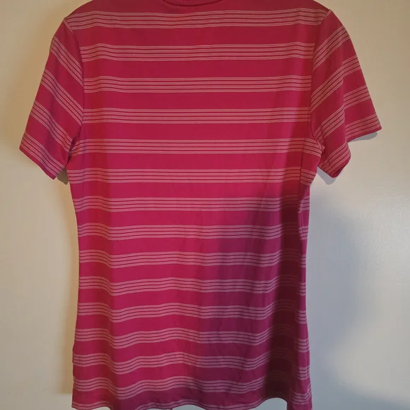 Nike Women's Fuchsia Striped Button Down Shirt - Picture 3 of 3